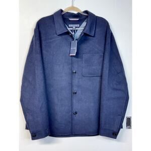 Tommy Hilfiger Wool Shirt Jacket Button Front Pocket Midnight Blue Mens XL NWT